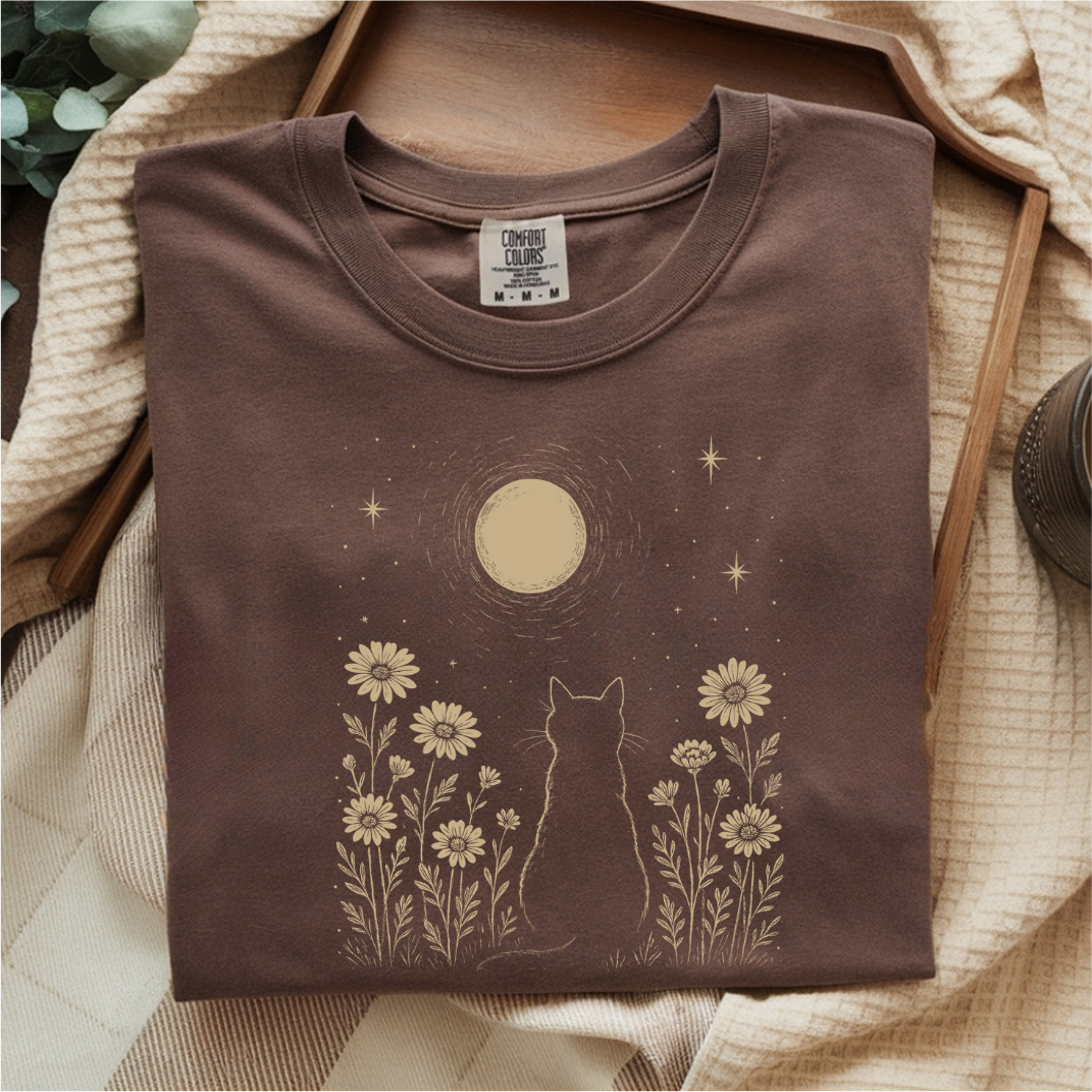 Cat Moon DTF Transfer