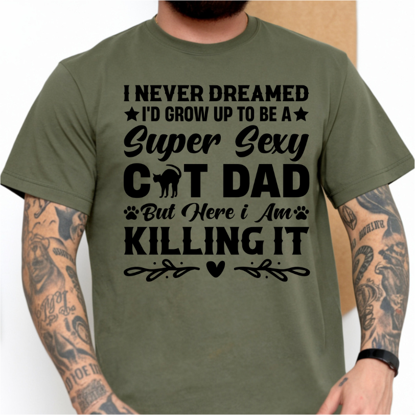 Cat Dad DTF Transfer