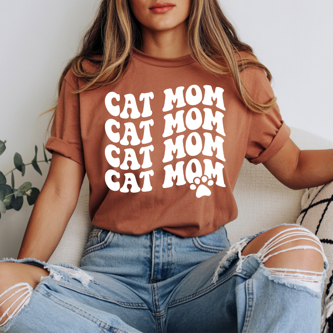 Cat Mom Repeat DTF Transfer