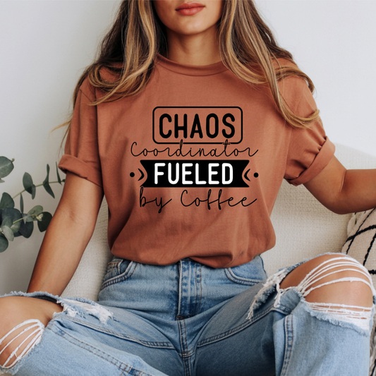 Chaos Coordinator Fueled by Coffee DTF Transfer