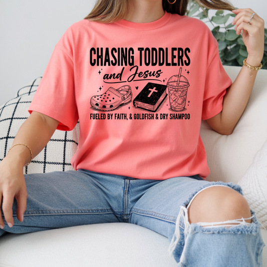 Chasing Toddlers and Jesus DTF Transfer