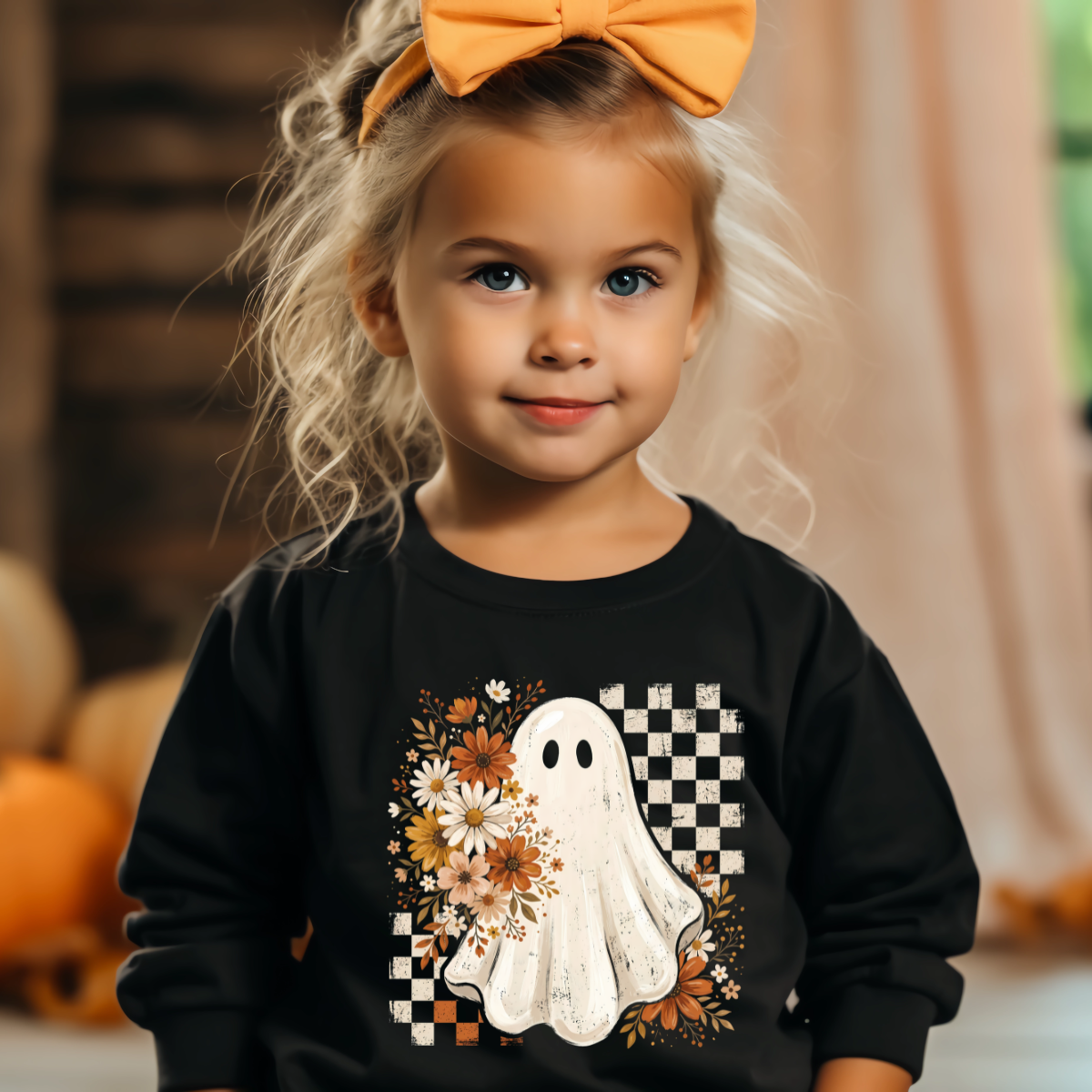 Checkered Fall Ghostie DTF Transfer