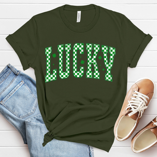 Checkered Lucky St Patrick's Day DTF Transfer