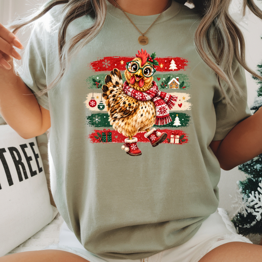 Christmas Dancing Chicken DTF Transfer