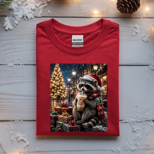 Christmas Raccoon DTF Transfer