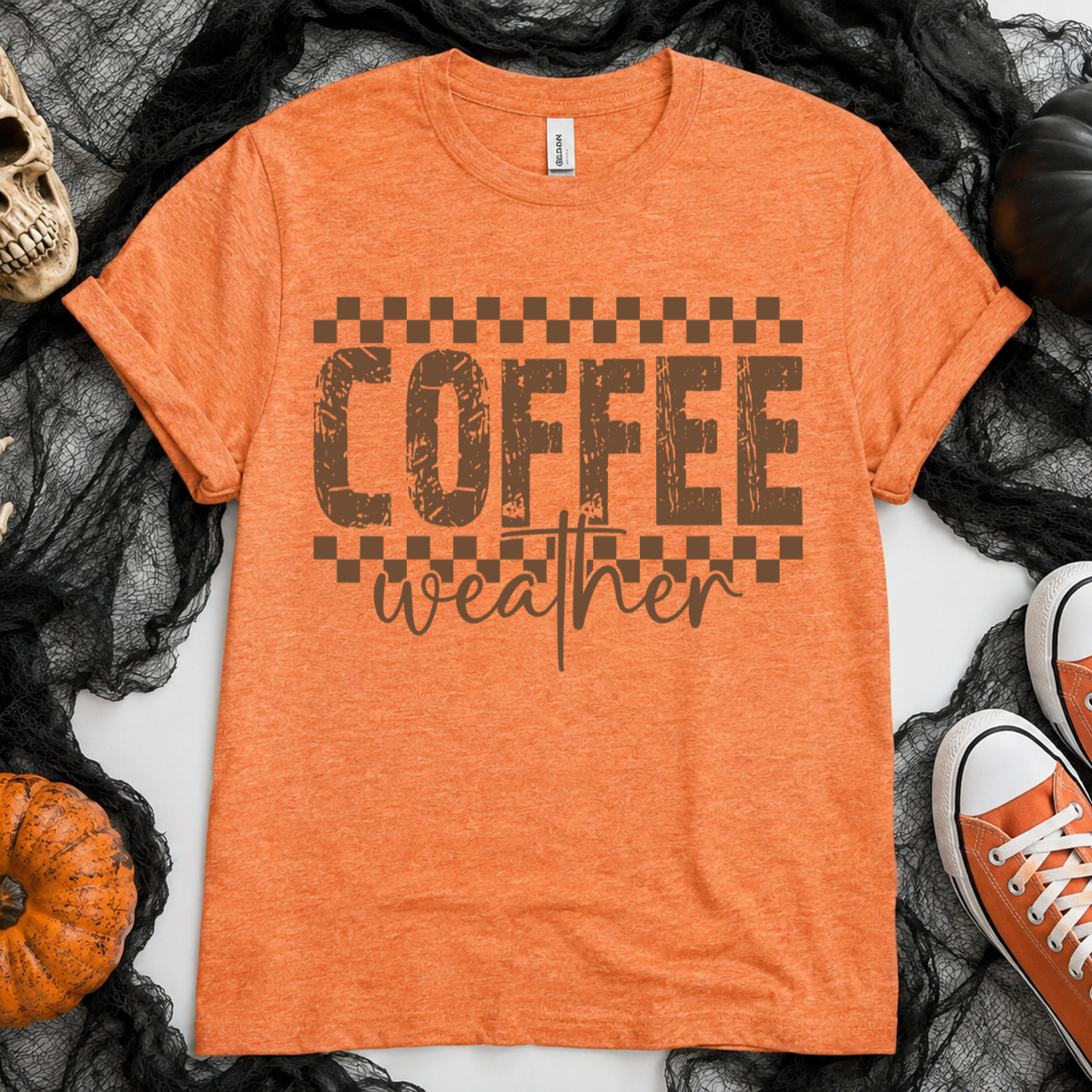Coffee Weather Checkered Day DTF Transfer