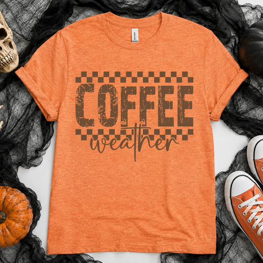 Coffee Weather Checkered Day DTF Transfer