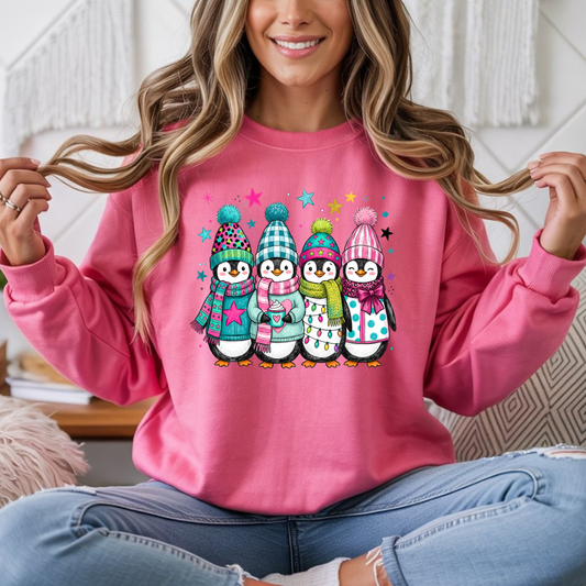 Colorful Penguine Christmas DTF Transfer
