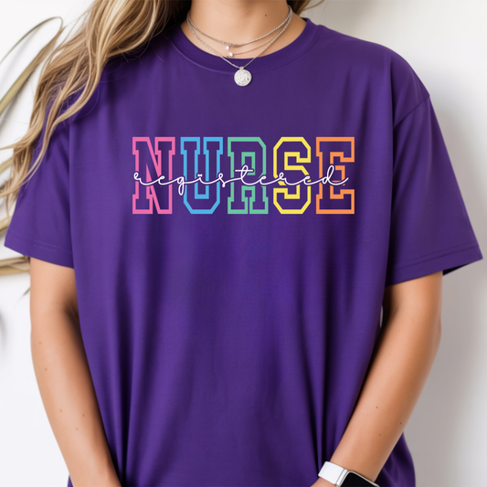 Colorful Registered Nurse DTF Transfer