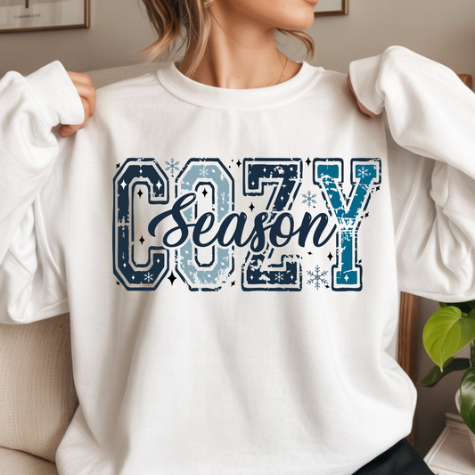 Cozy Season Winter Blue DTF Transfer