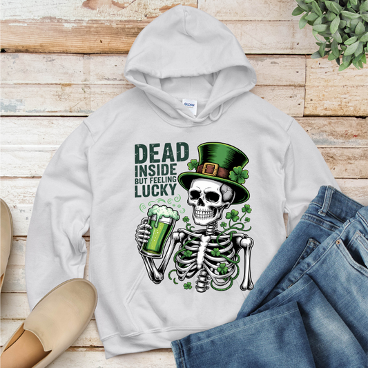 Dead Inside But Feeling Lucky St Patricks Day DTF Transfer