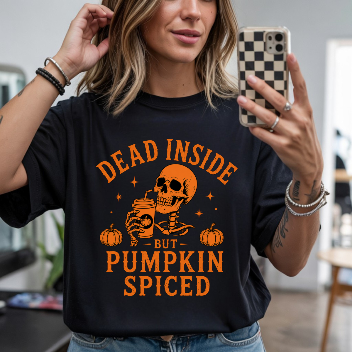 Dead Inside But Pumpkin Spiced DTF Transfer
