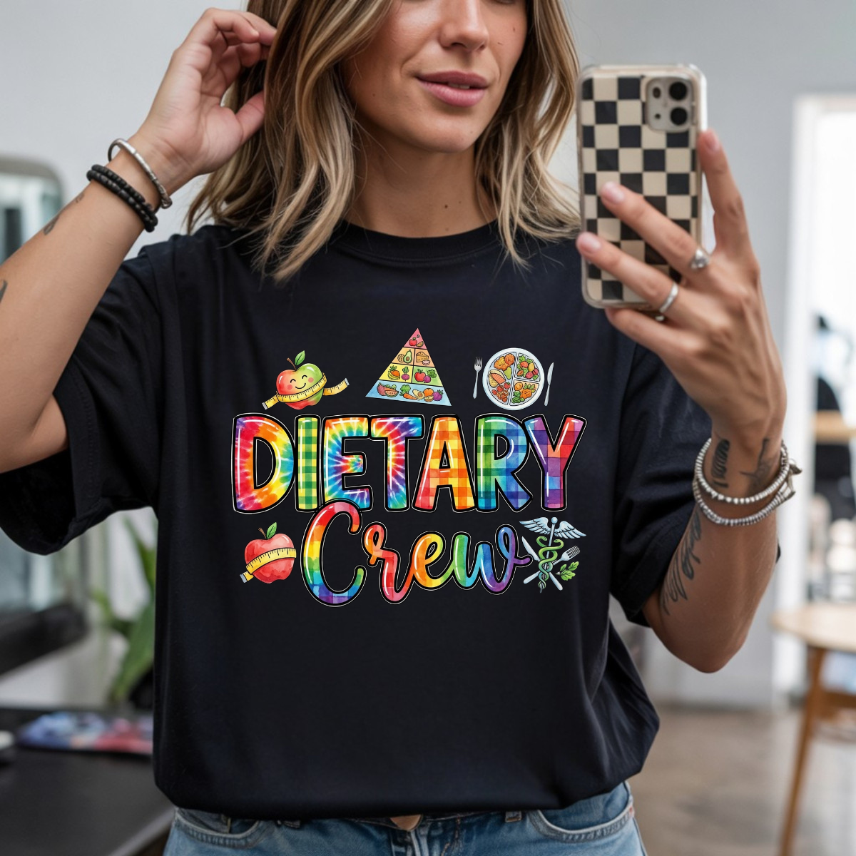 Dietary Crew Rainbow DTF Transfer