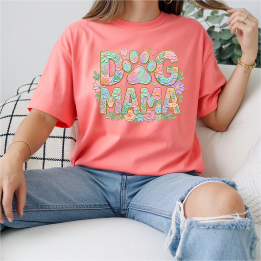 Dog Mama Pastel Floral DTF Transfer