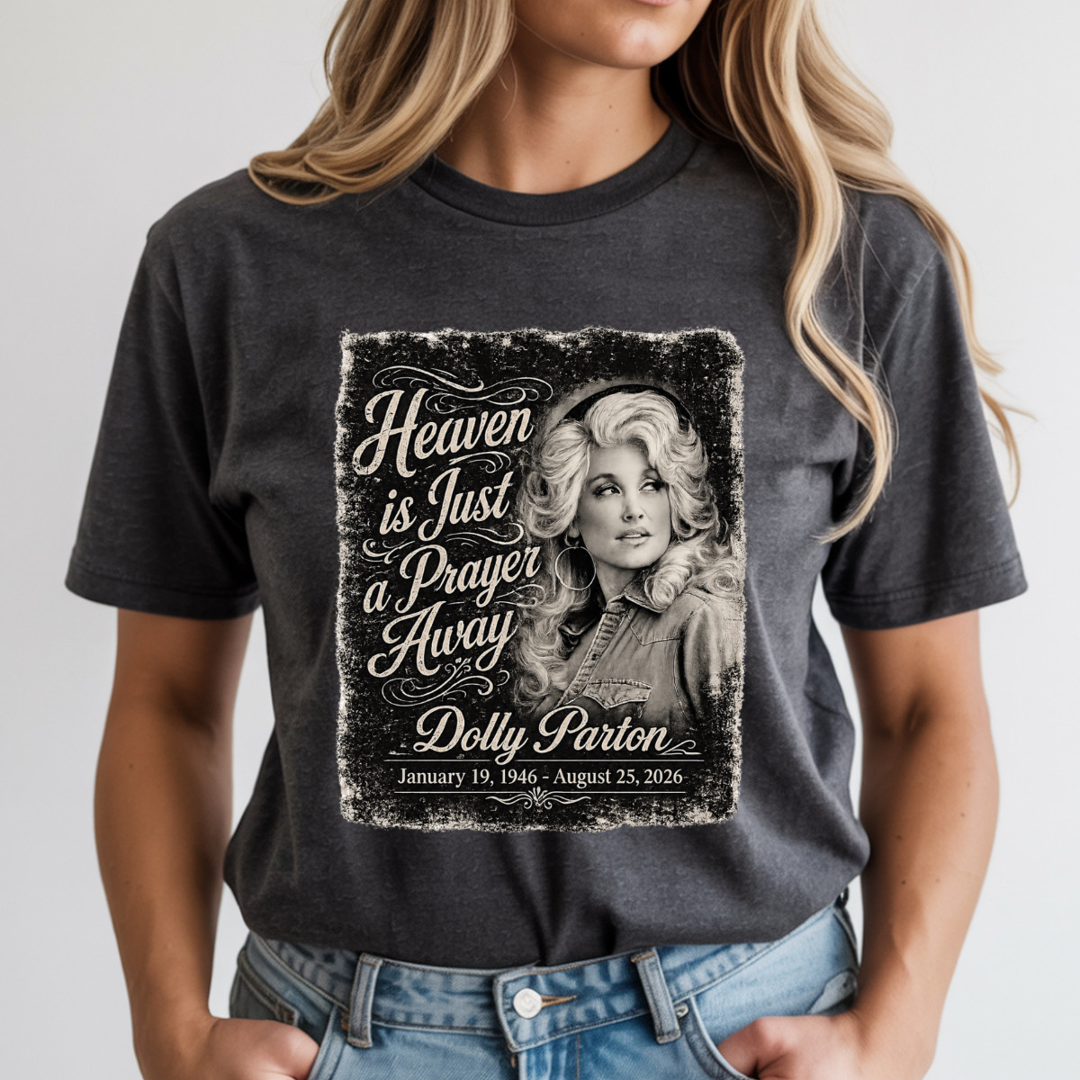 Dolly Heaven Is Just A Prayer Away DTF Transfer