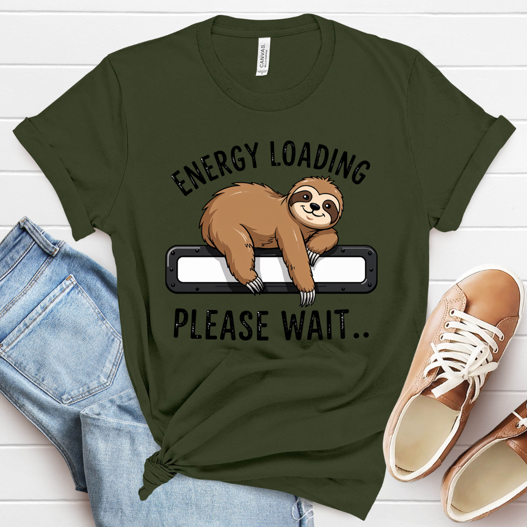 Energy Loading Sloth DTF Transfer