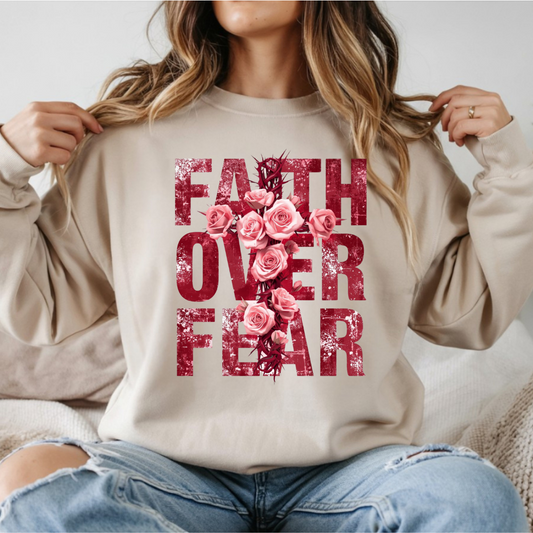 Faith Over Fear Floral DTF Transfer