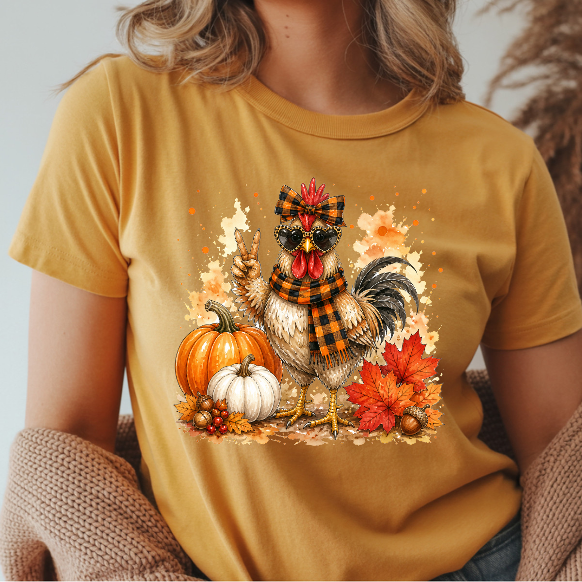 Fall Glam Chicken DTF Transfer