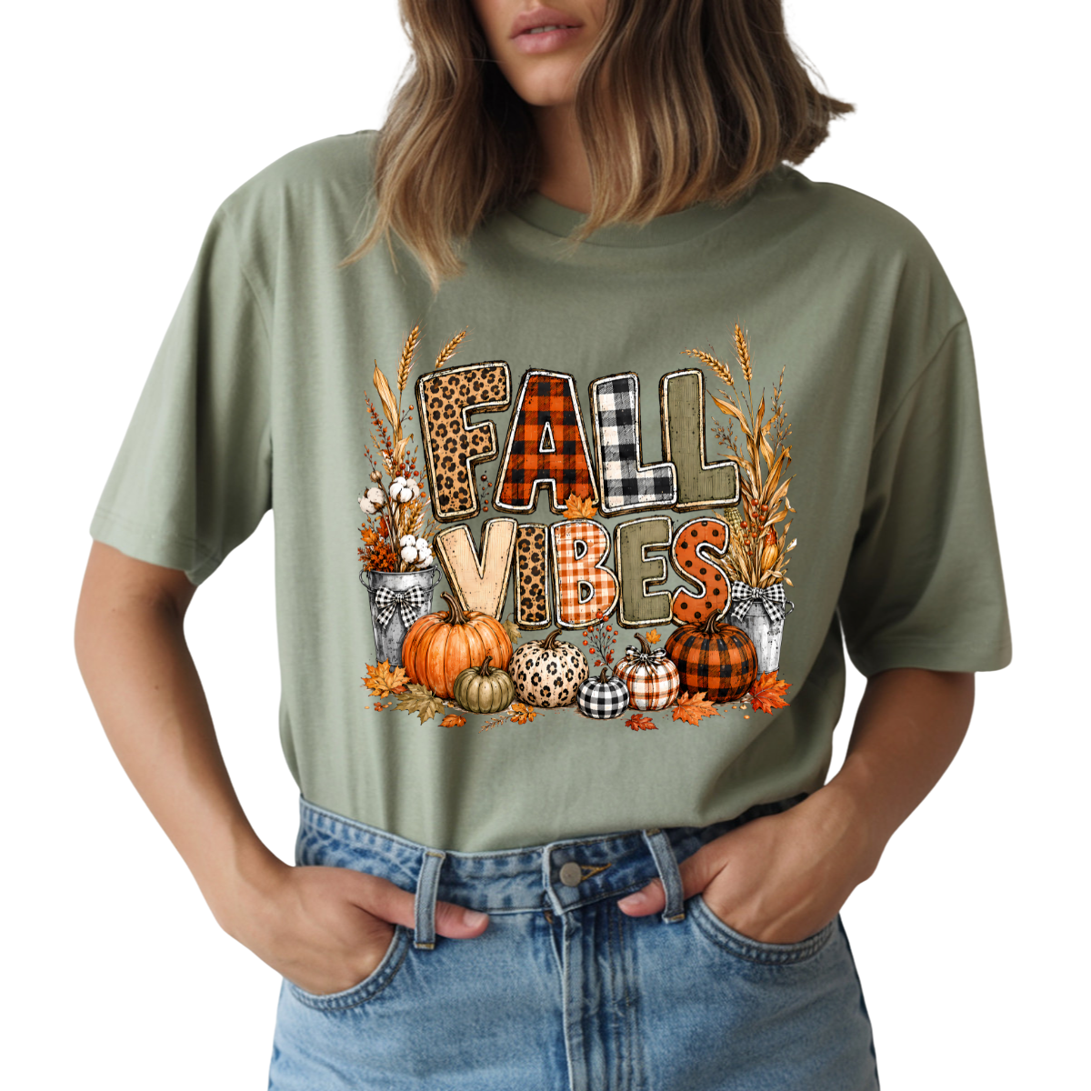 Fall Vibes Pumpkins DTF Transfer