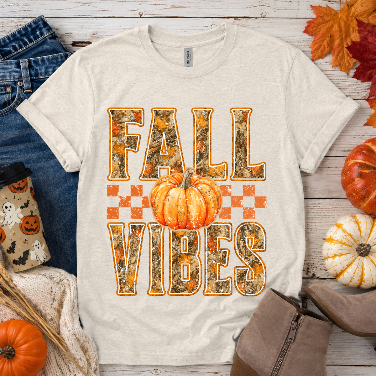 Fall Vibes Typography DTF Transfer
