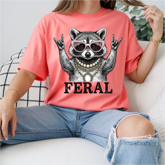 Feral Racoon Sunglasses DTF Transfer