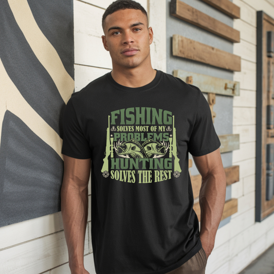 Fishing Solves My Problems DTF Transfer