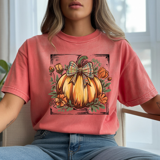 Floral Fall Pumpkin DTF Transfer