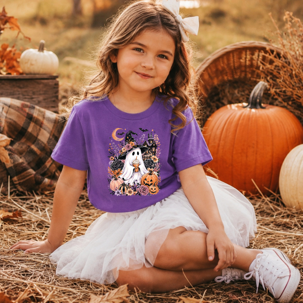 Floral Halloween Ghost DTF Transfer