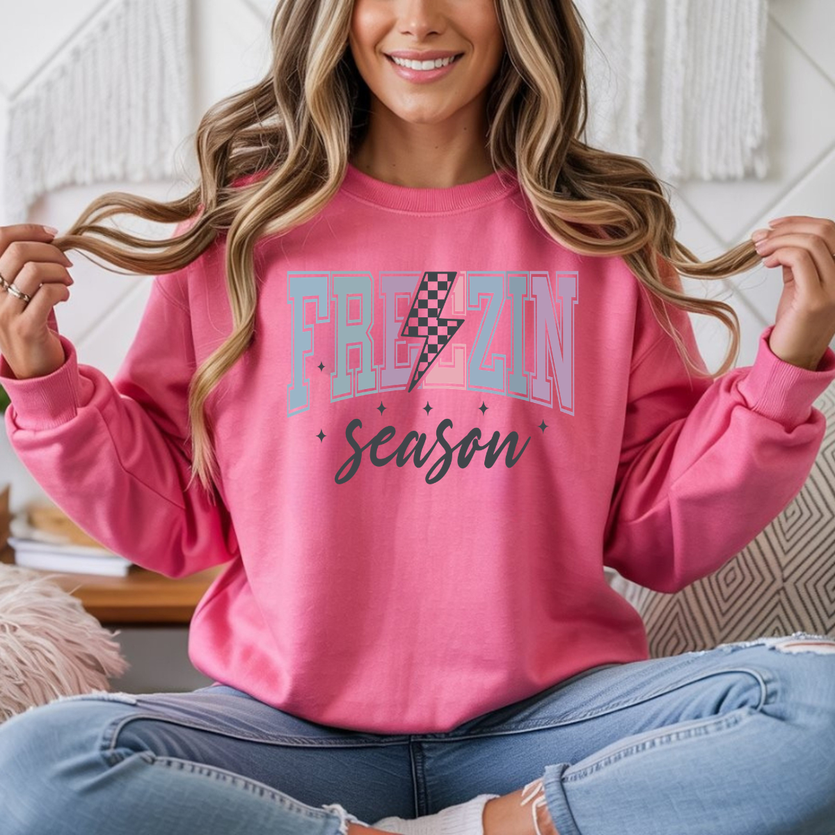 Freezin' Season Lightning Bolt DTF Transfer