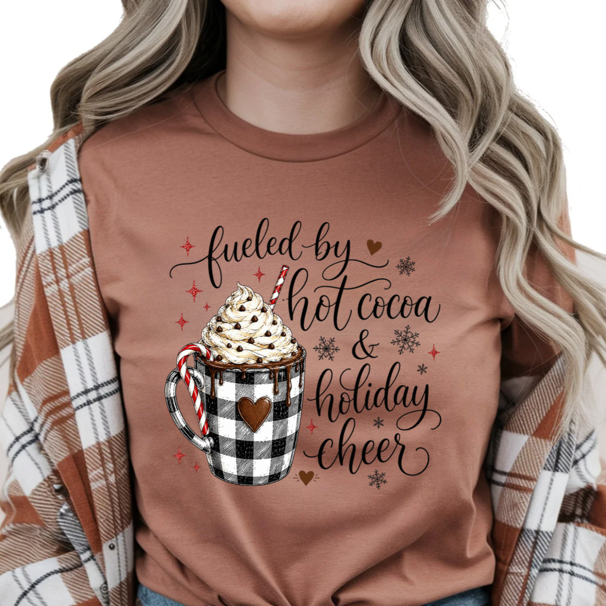 Fueled By Hot Cocoa & Holiday Cheer DTF Transfer