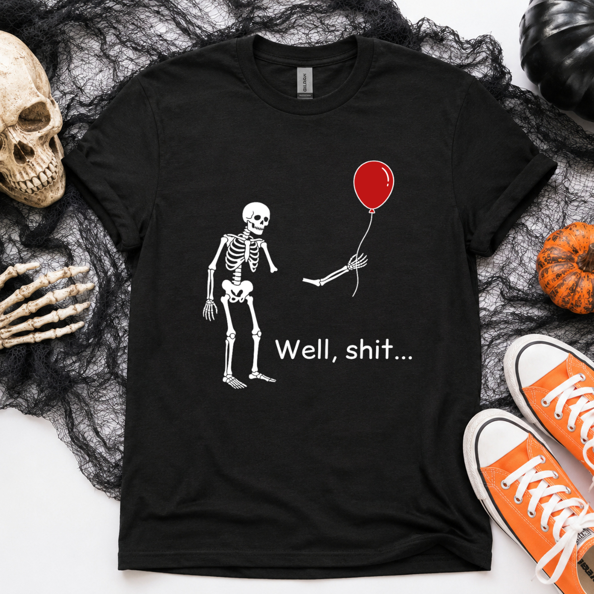 Funny Skeleton Lost Balloon Well Shit DTF Transfer