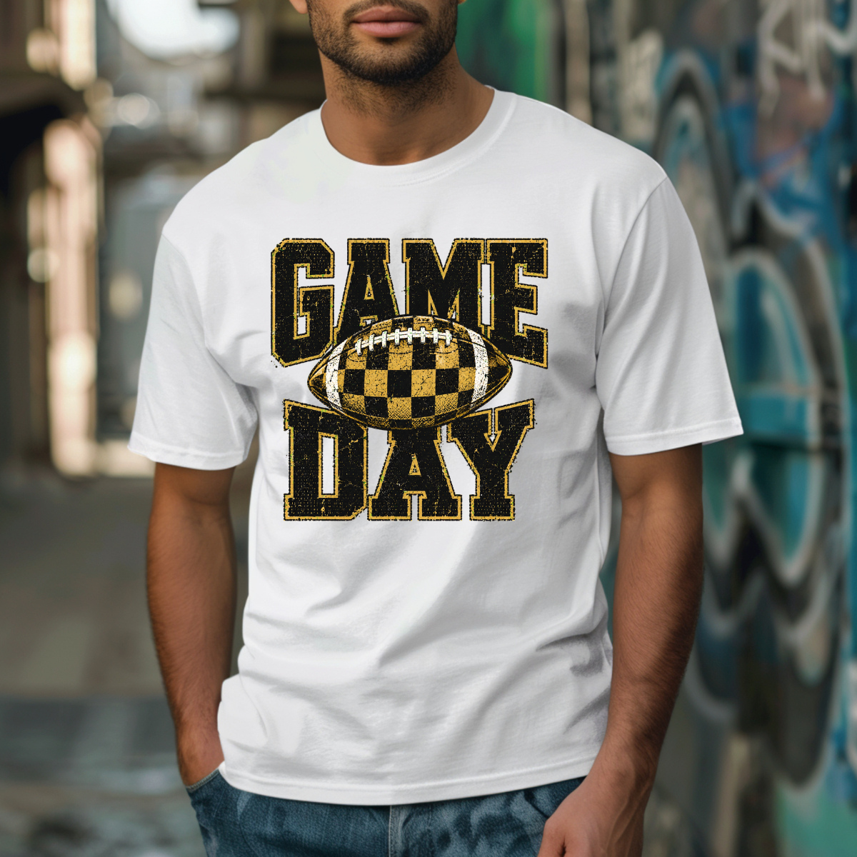 Game Day Black Gold  DTF Transfer