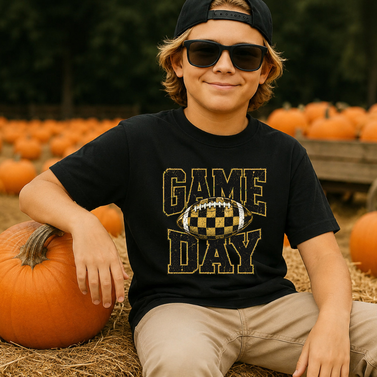 Game Day Black Gold  DTF Transfer