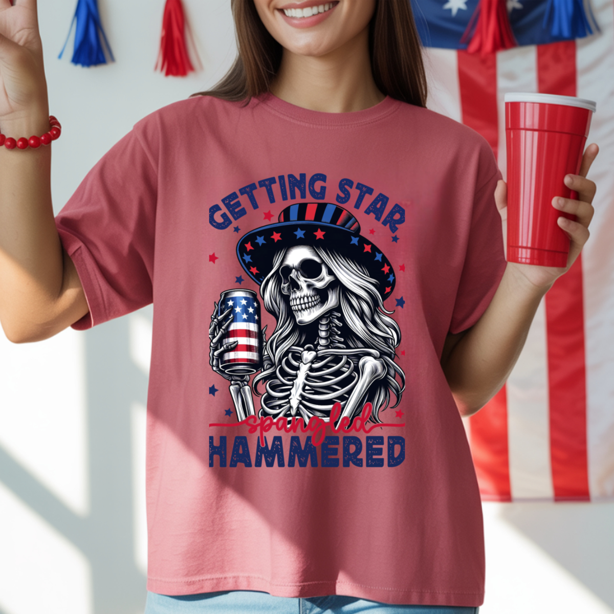 Getting Star Spangled Hammered DTF Transfer