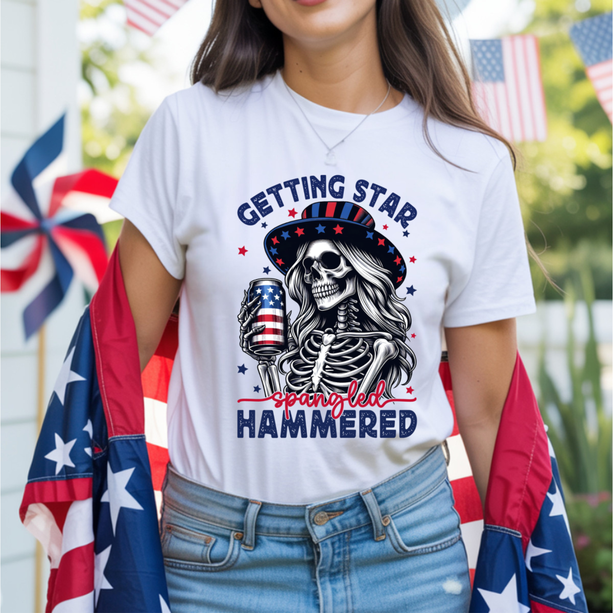 Getting Star Spangled Hammered DTF Transfer