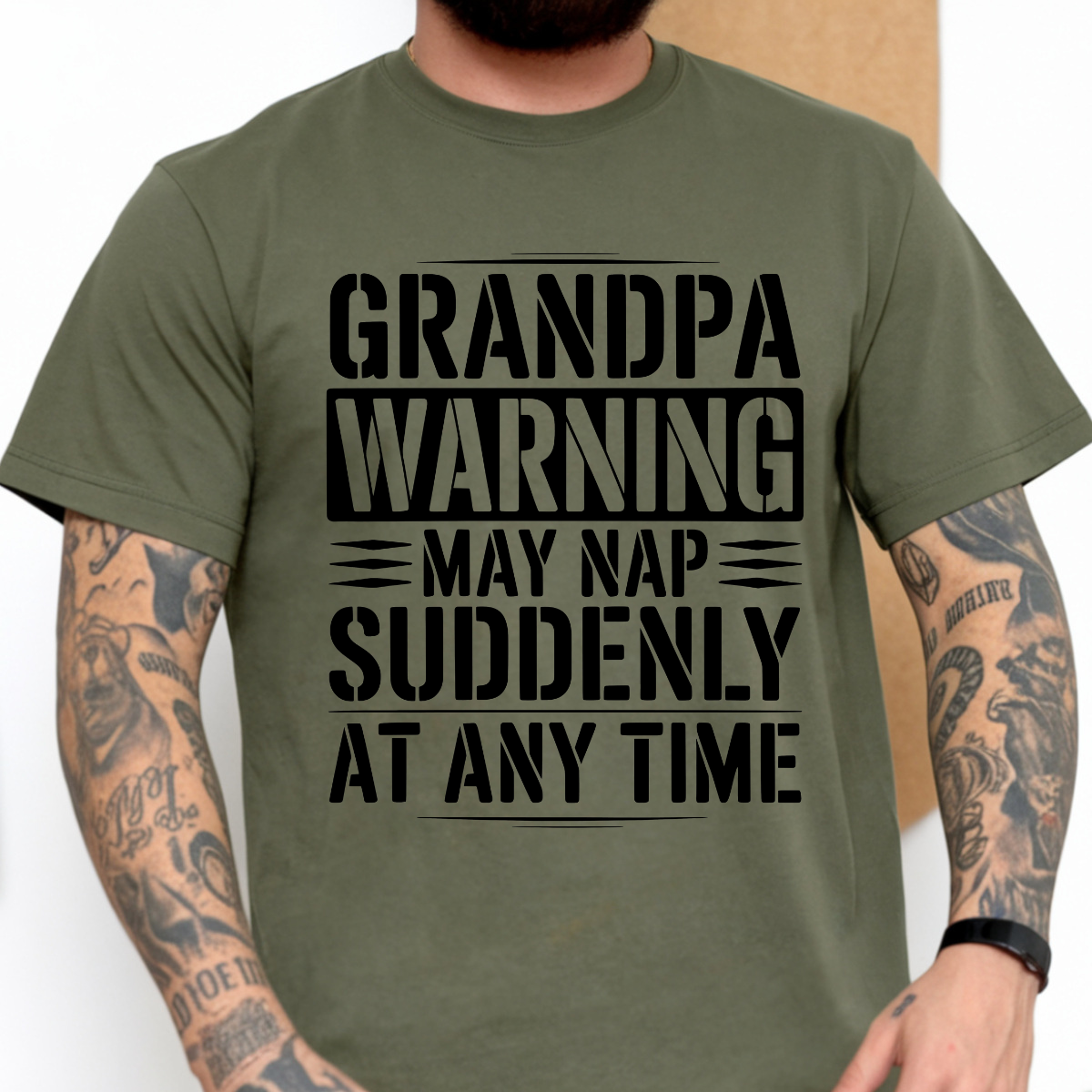 Grandpa Warning May Nap Anytime DTF Transfer