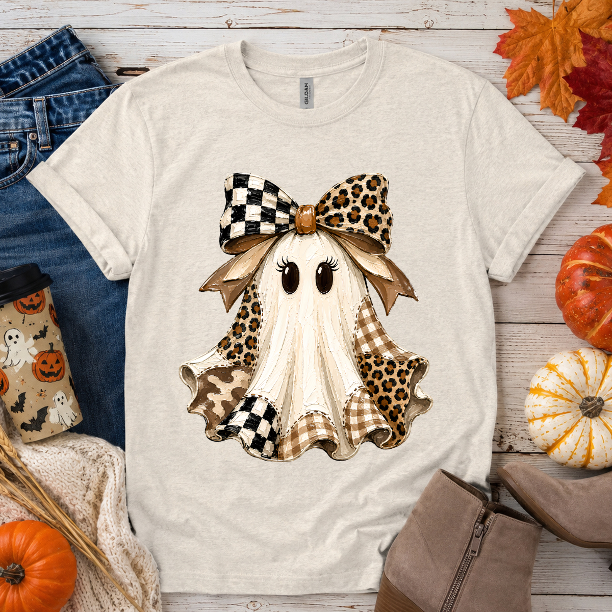 Hand Painted Coquette Ghost DTF Transfer