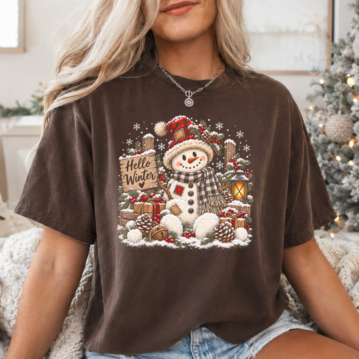 Hello Winter Snowman DTF Transfer