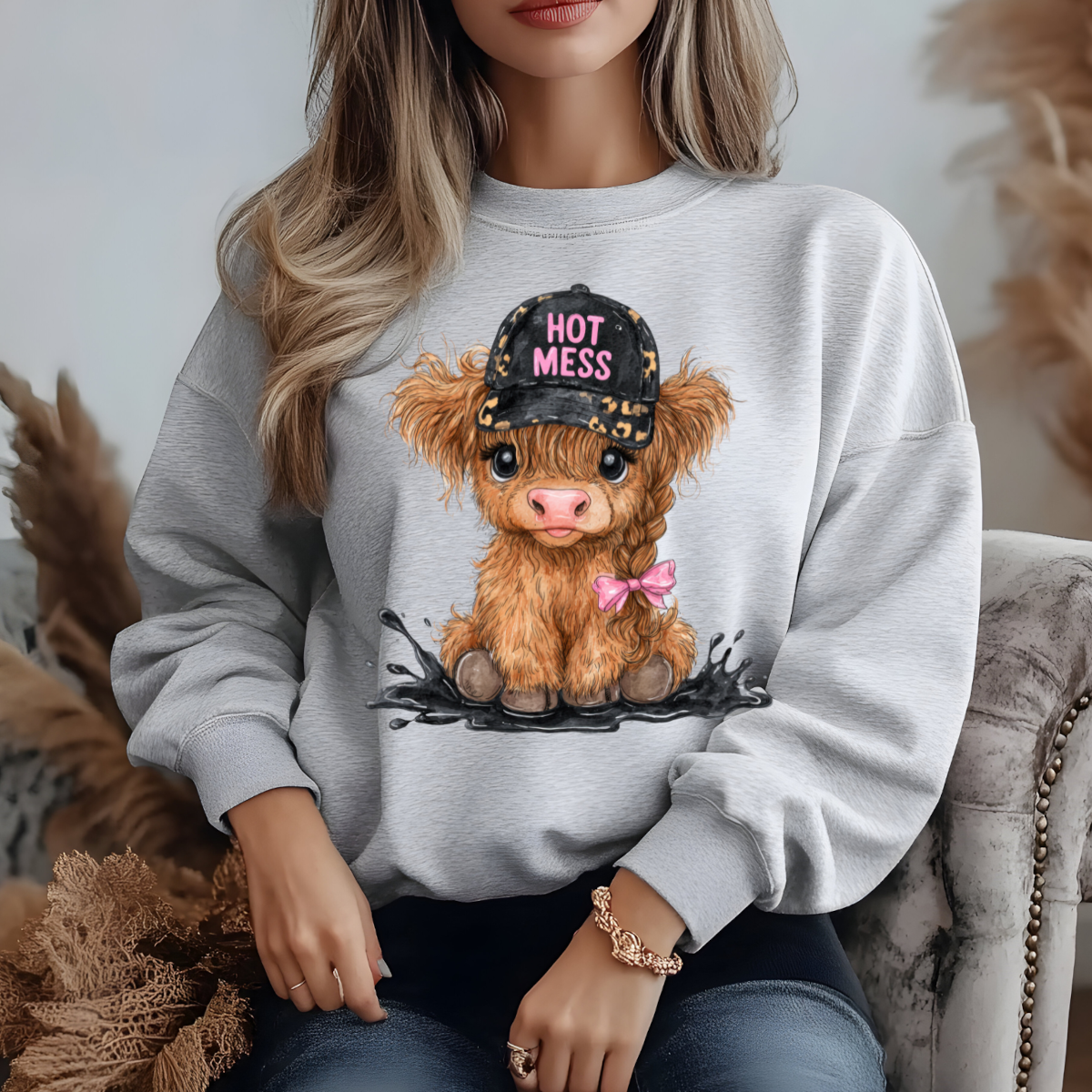 Hot Mess Cow DTF Transfer