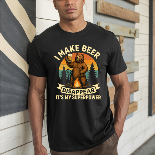 I Make Beer Disappear Bear DTF Transfer