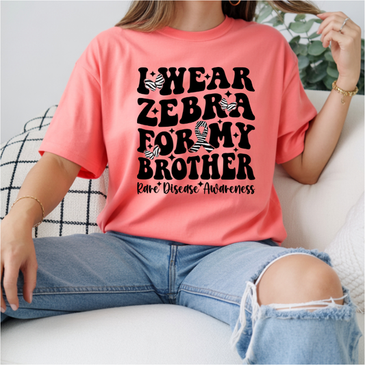 I Wear Zebra for My Brother DTF Transfer