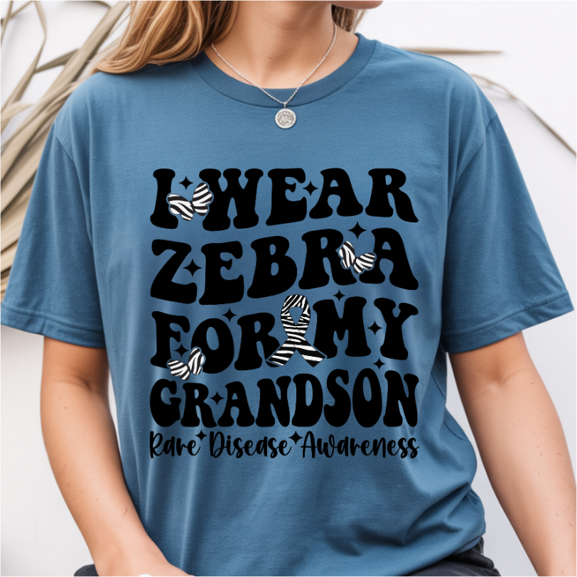 I Wear Zebra for My Grandson DTF Transfer