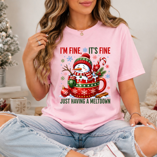 I'm Fine It's Fine Just Having A Meltdown DTF Transfer