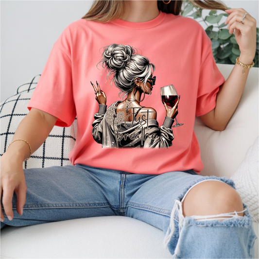 Just Breathe Woman DTF Transfer