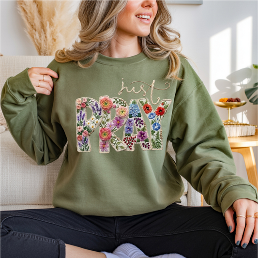 Just Pray Floral DTF Transfer