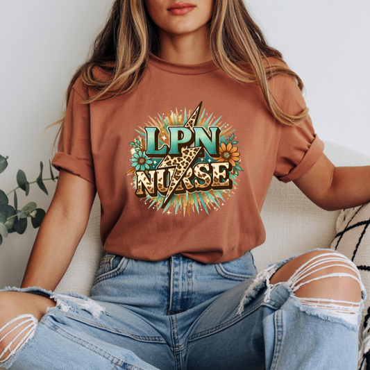 LPN Nurse Leopard DTF Transfer