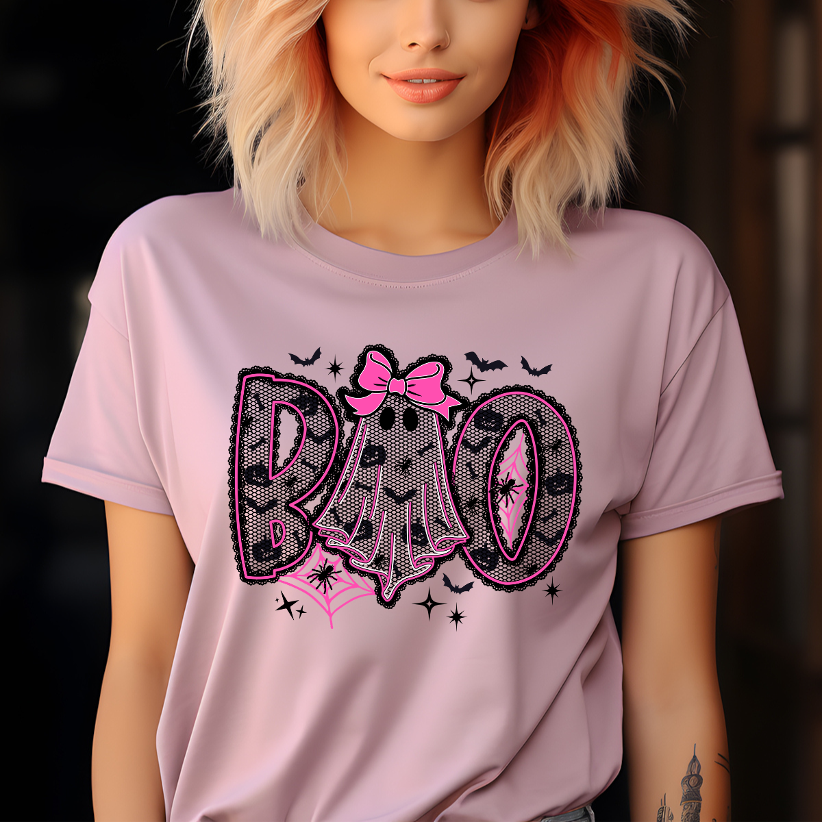 Lace Ghost Boo DTF Transfer