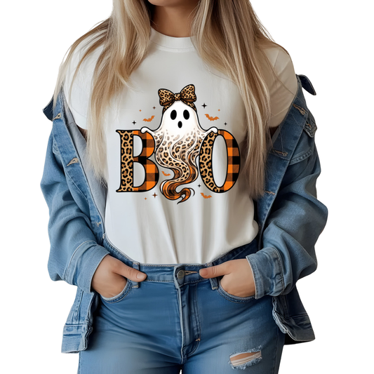 Leopard Boo Ghost DTF Transfer