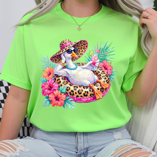 Leopard Pool Summer Goose DTF Transfer