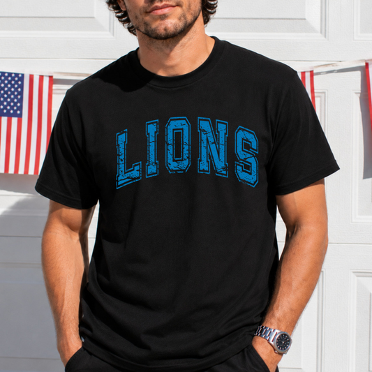 Lions Distressed DTF Transfer